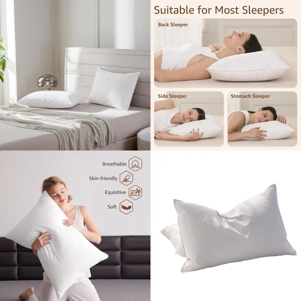 Набор из 2 роскошных подушек King Size с наполнителем из пуха, гостиничного качества, мягкие и поддерживающие, с чехлами из органического хлопка (20x36)
Набор из 2 роскошных подушек King Size с наполнителем из пуха, гостиничного качества, мягкие и поддерживающие, с чехлами из органического хлопка (20x36)