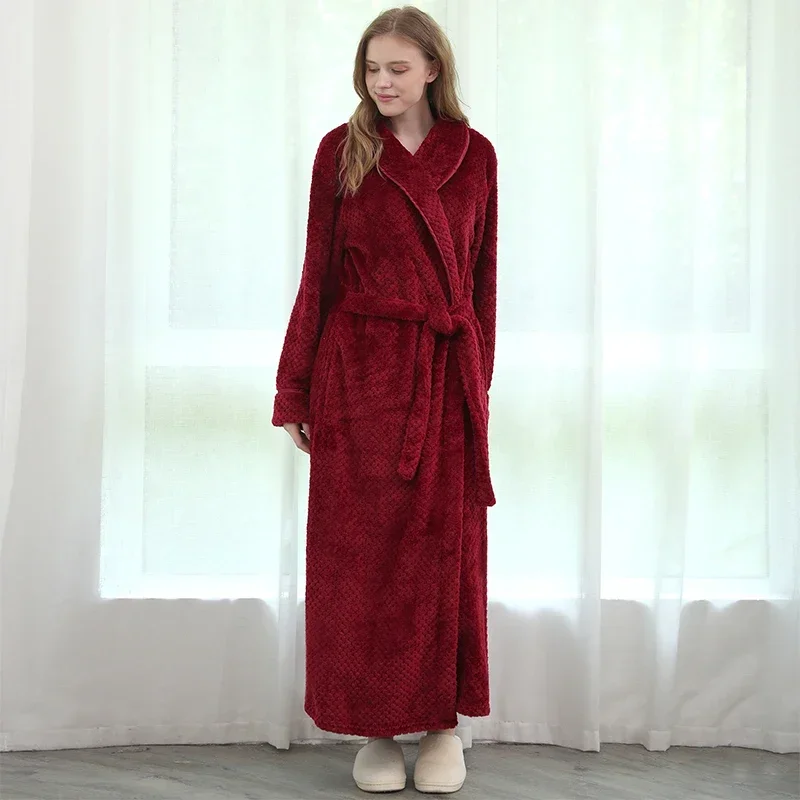 Men Winter Plus Size Coral Fleece Long Bathrobe Warm Flannel Kimono Bath Robe Night Cozy Sleepwear Women Jacquard Dressing Gown
Men Winter Plus Size Coral Fleece Long Bathrobe Warm Flannel Kimono Bath Robe Night Cozy Sleepwear Women Jacquard Dressing Gown