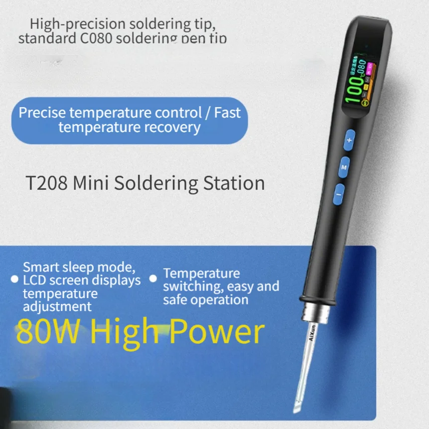 1pc T208 Electric Soldering Irons Multi-functional Adjustable Temperature Soldering Iron With Digital Display Fast Heating
1pc T208 Electric Soldering Irons Multi-functional Adjustable Temperature Soldering Iron With Digital Display Fast Heating