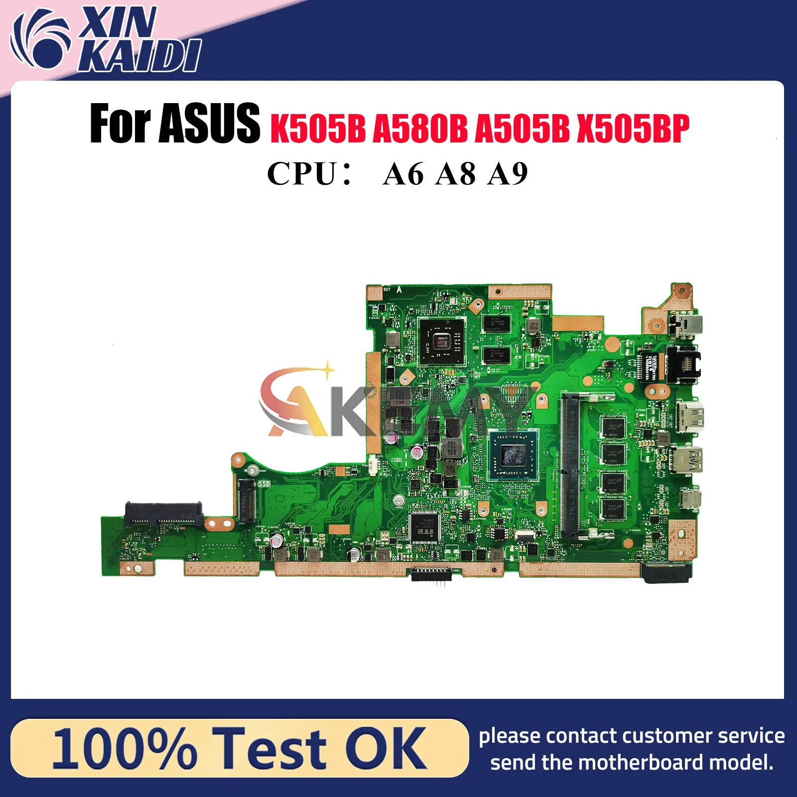 X505BP Laptop Motherboard For ASUS VivoBook A580B X505BP A505B V505B K505B X505B Mainboard With A6 A8 A9 CPU 100% tests OK stk
X505BP Laptop Motherboard For ASUS VivoBook A580B X505BP A505B V505B K505B X505B Mainboard With A6 A8 A9 CPU 100% tests OK stk