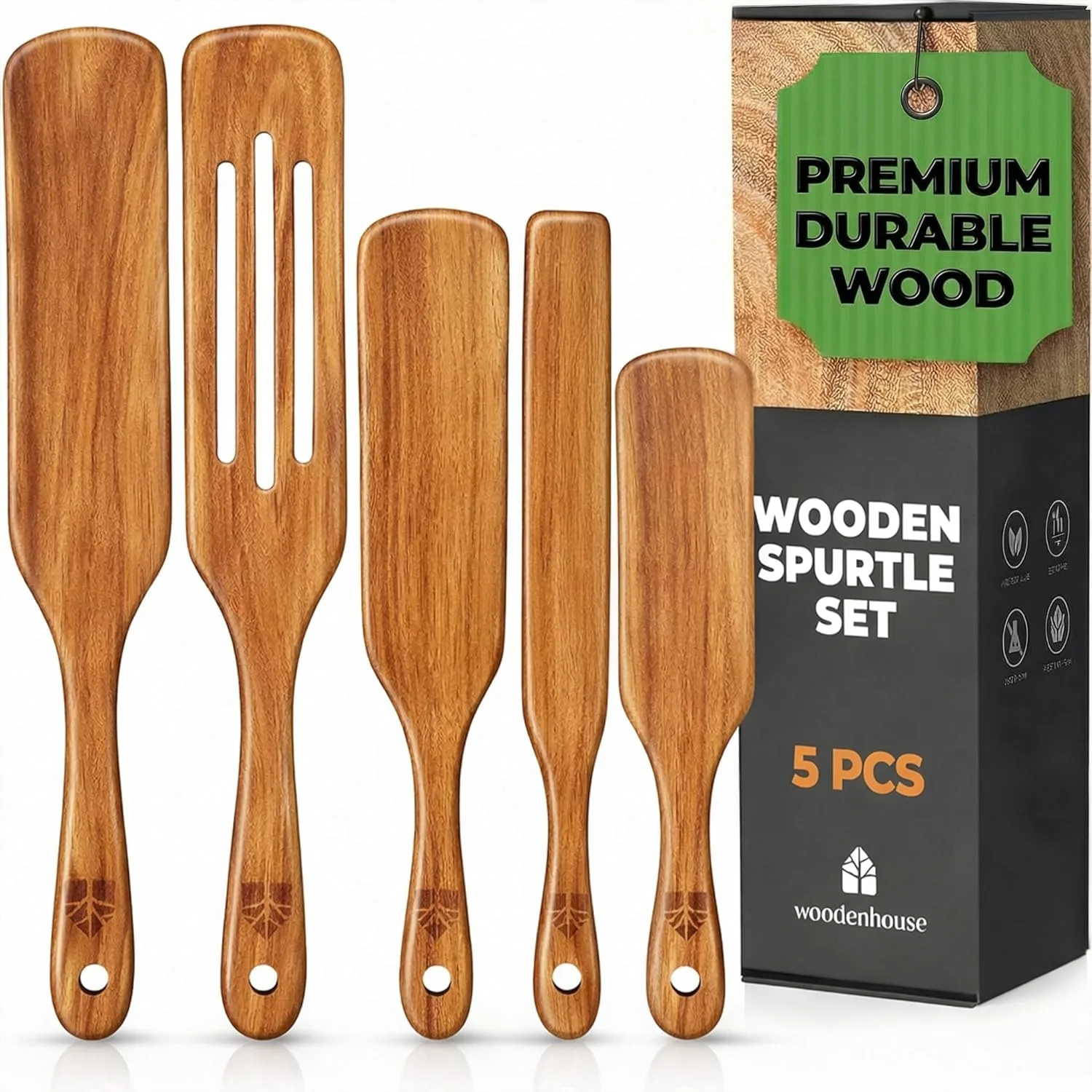 Teak Wood Spurtle Set of 5, Non-Stick Kitchen Utensils for Stirring Mixing Serving
Teak Wood Spurtle Set of 5, Non-Stick Kitchen Utensils for Stirring Mixing Serving