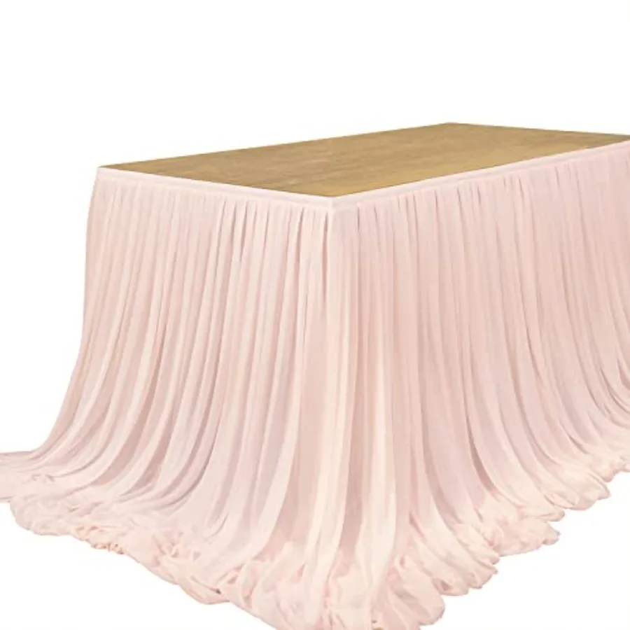 9Feet Blush Chiffon Table Skirt Recycle Use Extra Long Sheer Tablecloth for Backyard Wedding Reception Decorations Birthday Par
9Feet Blush Chiffon Table Skirt Recycle Use Extra Long Sheer Tablecloth for Backyard Wedding Reception Decorations Birthday Par