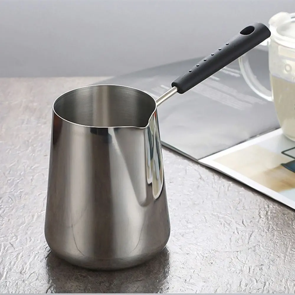 Stainless Steel Coffee Pot Professional V-shaped Mouth Milk Frothing Pitcher Multi-Purpose Long Handle Chocolate Melting Pan
Stainless Steel Coffee Pot Professional V-shaped Mouth Milk Frothing Pitcher Multi-Purpose Long Handle Chocolate Melting Pan