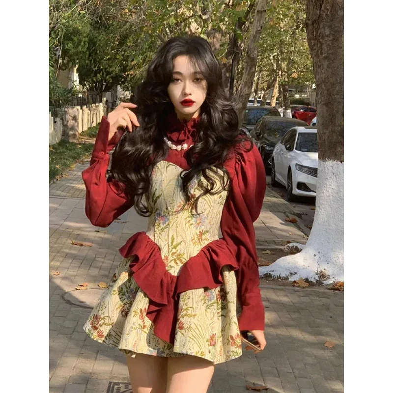 Elegant Women Dress Vintage Fairy Princess Long Sleeve Christmas New Year Dresses One-Piece Evening Party New Korean Chic Robes
Elegant Women Dress Vintage Fairy Princess Long Sleeve Christmas New Year Dresses One-Piece Evening Party New Korean Chic Robes
