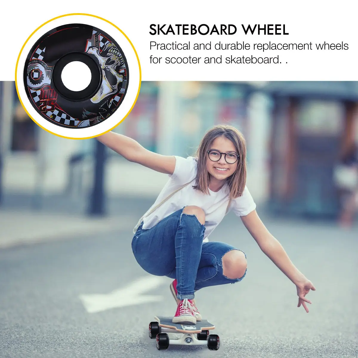 4pcs Wheels Replacement High Hardness PU Durable Weather Skateboard Accessories Resistant Sliding Accessories
4pcs Wheels Replacement High Hardness PU Durable Weather Skateboard Accessories Resistant Sliding Accessories