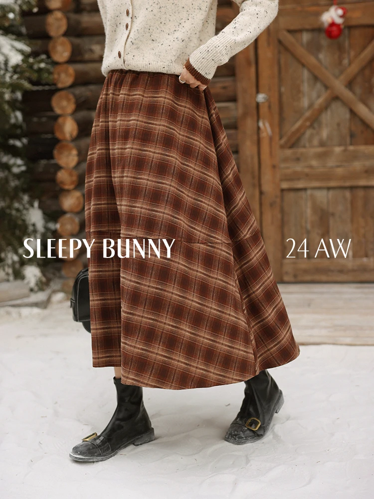 Vintage Plaid A-Line Skirt Women Caramel Coffee Check Midi Skirt High Waist Loose Casual Autumn Winter Skirt Warm Elegant Style
Vintage Plaid A-Line Skirt Women Caramel Coffee Check Midi Skirt High Waist Loose Casual Autumn Winter Skirt Warm Elegant Style
