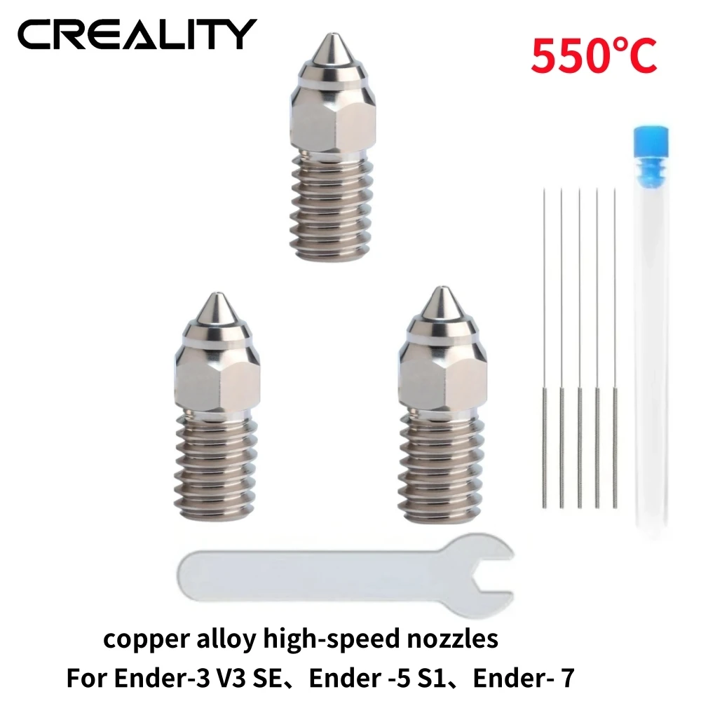 Комплект насадок Creality Ender 3 V3 SE из никель-медного сплава для Ender 5 S1/Ender 7/Spider 1.0 — высокотемпературное и износостойкое обновление
Комплект насадок Creality Ender 3 V3 SE из никель-медного сплава для Ender 5 S1/Ender 7/Spider 1.0 — высокотемпературное и износостойкое обновление