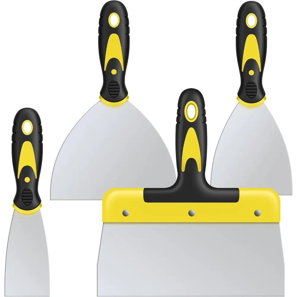 Putty Knife Set, 4PCS Stainless Steel Scraper Paint Tool with Comfortable Grip for Drywall Repair, Wallpaper Removal and Plaster Scraping(2,4,6,8in)
Putty Knife Set, 4PCS Stainless Steel Scraper Paint Tool with Comfortable Grip for Drywall Repair, Wallpaper Removal and Plaster Scraping(2,4,6,8in)