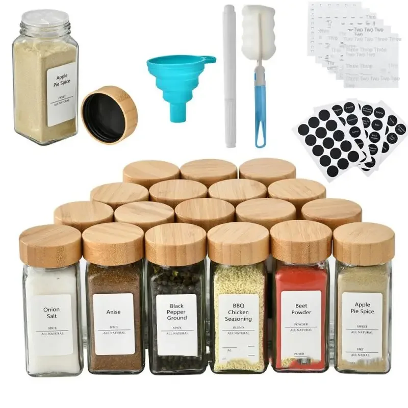 120ml Transparent Bamboo Cover Seasoning Bottle Square Glass Containers Bottle Kitchen Spice Bottle With Hole Sprinkler Jar
120ml Transparent Bamboo Cover Seasoning Bottle Square Glass Containers Bottle Kitchen Spice Bottle With Hole Sprinkler Jar