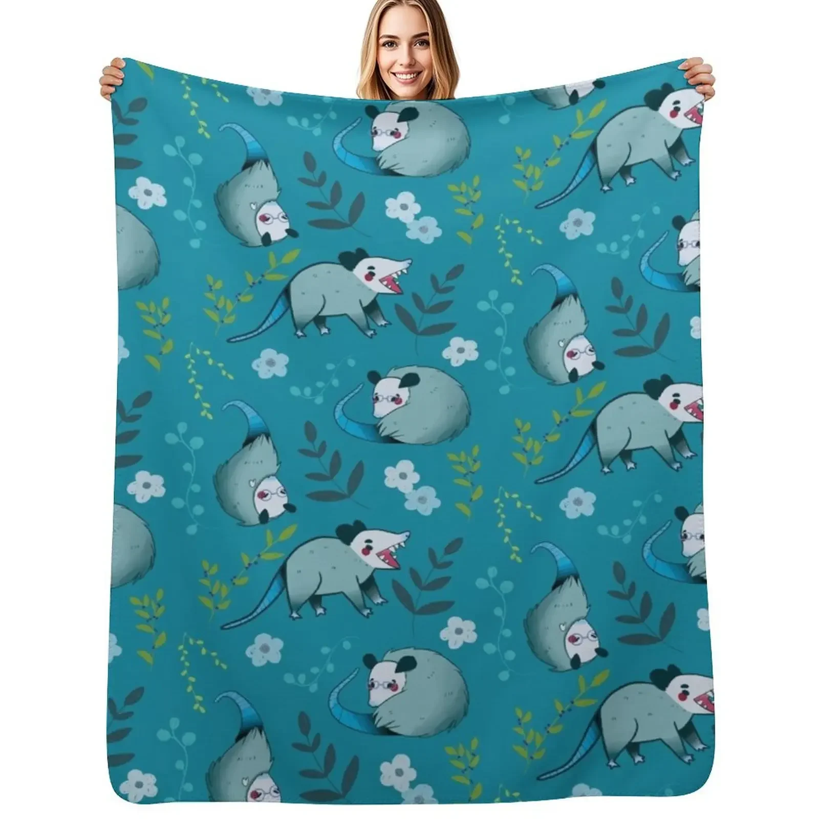 Possum - Cute Blue and Green Cartoon Animal Pattern Throw Blanket for sofa Large Soft Plush Plaid for winter Blanket
Possum - Cute Blue and Green Cartoon Animal Pattern Throw Blanket for sofa Large Soft Plush Plaid for winter Blanket