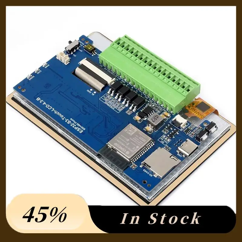 Новый ESP32-S3 4,3-дюймовый ЖК-дисплей 800X480 пикселей с защитным сенсорным экраном, макетная плата WIFI BTLE5.0 65K-RGB с датчиком/CAN/I2C/RS485
Новый ESP32-S3 4,3-дюймовый ЖК-дисплей 800X480 пикселей с защитным сенсорным экраном, макетная плата WIFI BTLE5.0 65K-RGB с датчиком/CAN/I2C/RS485