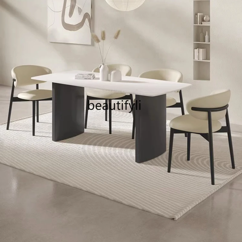 Italian Style Light Luxury Style Stone Plate Dining-Table Chair Combination Modern Simple Luxury Stone Home Stainless Steel
Italian Style Light Luxury Style Stone Plate Dining-Table Chair Combination Modern Simple Luxury Stone Home Stainless Steel