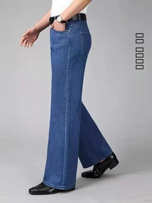 Men's Elastic Loose Wide Leg Jeans Large Cuff Denim Long Trousers mid Waist Straight Cut Faionable Modern Sle Autumn Wear
Men's Elastic Loose Wide Leg Jeans Large Cuff Denim Long Trousers mid Waist Straight Cut Faionable Modern Sle Autumn Wear
