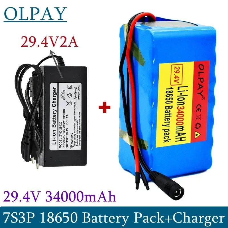 29.4V 34Ah 7s3p 18650 lithium battery 24V 34000mAh lithium-ion battery pack+2A charger
29.4V 34Ah 7s3p 18650 lithium battery 24V 34000mAh lithium-ion battery pack+2A charger