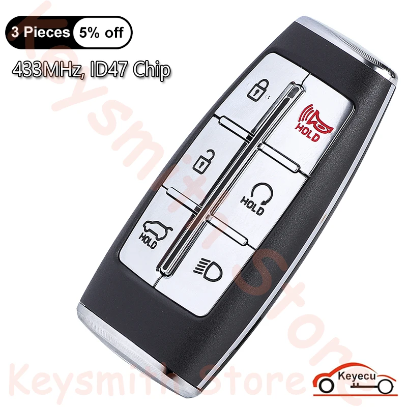 KEYECU 6 кнопок 433 МГц ID47 чип для GENESIS 2020 2021 2022 2023 2024 автоматический умный дистанционный брелок
KEYECU 6 кнопок 433 МГц ID47 чип для GENESIS 2020 2021 2022 2023 2024 автоматический умный дистанционный брелок