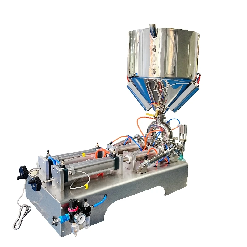 Semi-automatic double-nozzle paste filling equipment with heated hopper for concentrated granular liquids
Semi-automatic double-nozzle paste filling equipment with heated hopper for concentrated granular liquids