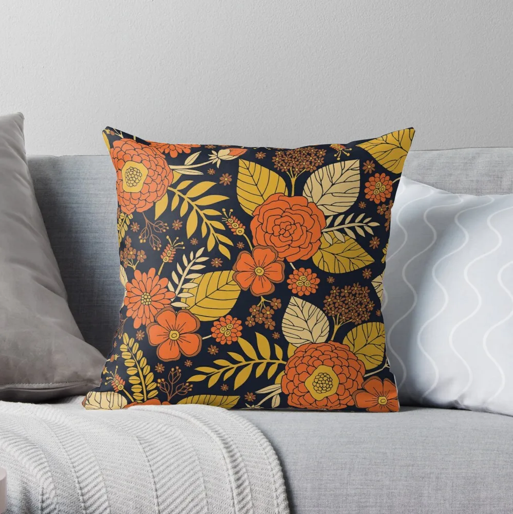Retro Orange, Yellow, Brown, & Navy Floral Pattern Throw Pillow sofa cushions cover cushion cover for sofa
Retro Orange, Yellow, Brown, & Navy Floral Pattern Throw Pillow sofa cushions cover cushion cover for sofa