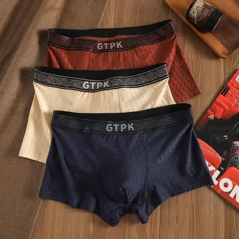 Mens Sexy Briefs Underwear Seamless Breathable High Stretch Underwear Print Sports Panties Underpants