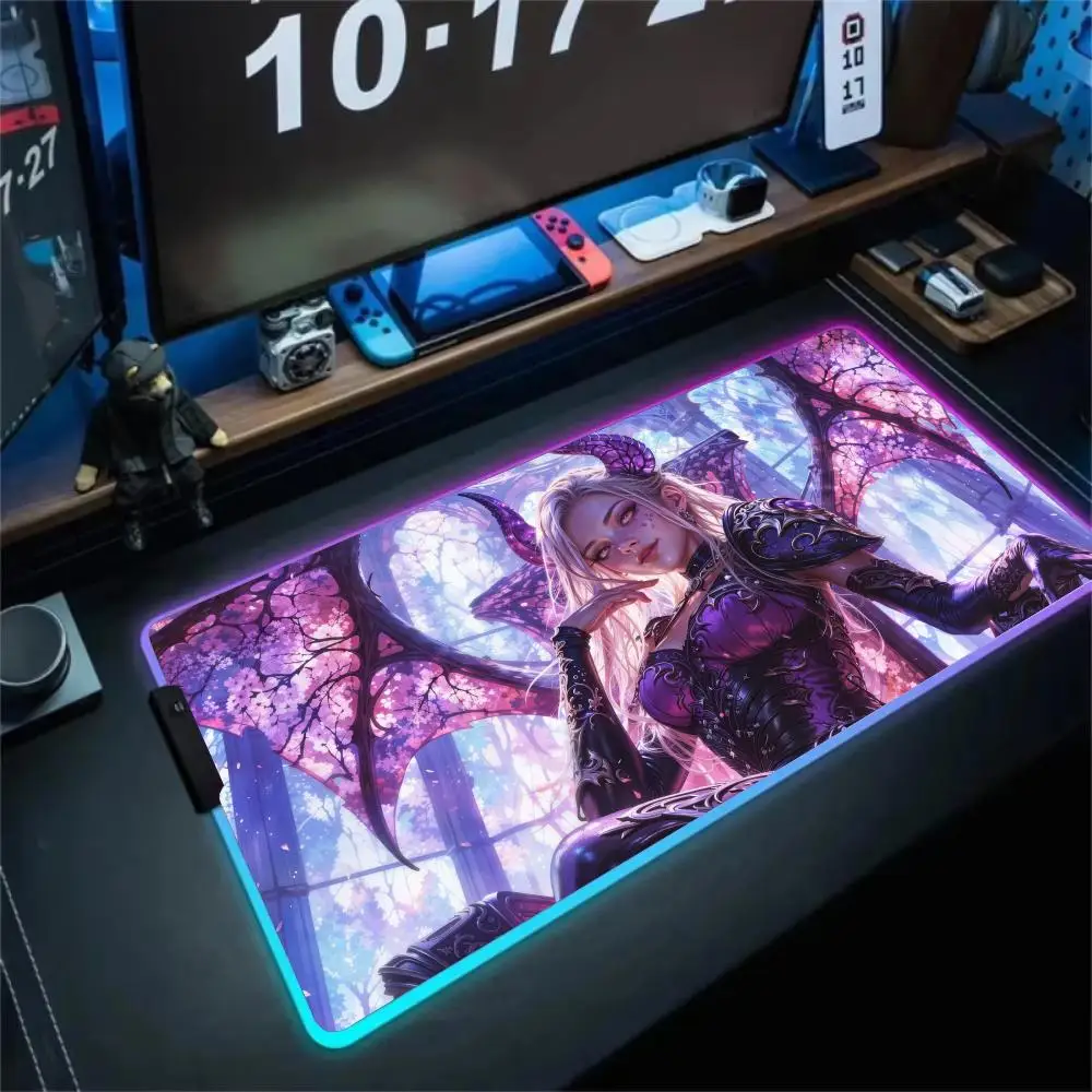 RGB Mouse pad Witch wings in cherry blossom LED glow gaming mat Desk Mat rubber anti-slip Gaming keypad mousepad pc accessories
RGB Mouse pad Witch wings in cherry blossom LED glow gaming mat Desk Mat rubber anti-slip Gaming keypad mousepad pc accessories