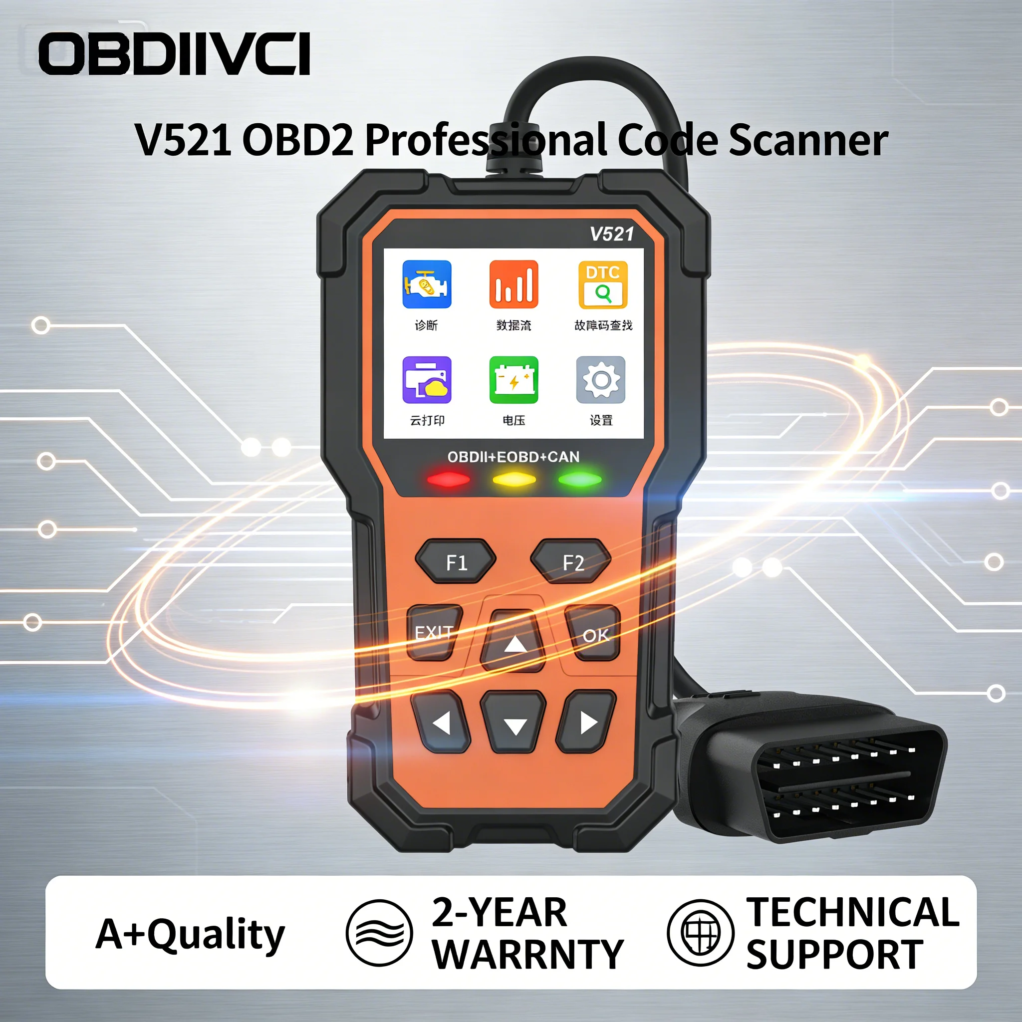 Professional V521 OBD2 Scanner Multilingual Car Full Diagnostic Tool Engine Fault Code Reader Auto Scan Accessories
Professional V521 OBD2 Scanner Multilingual Car Full Diagnostic Tool Engine Fault Code Reader Auto Scan Accessories