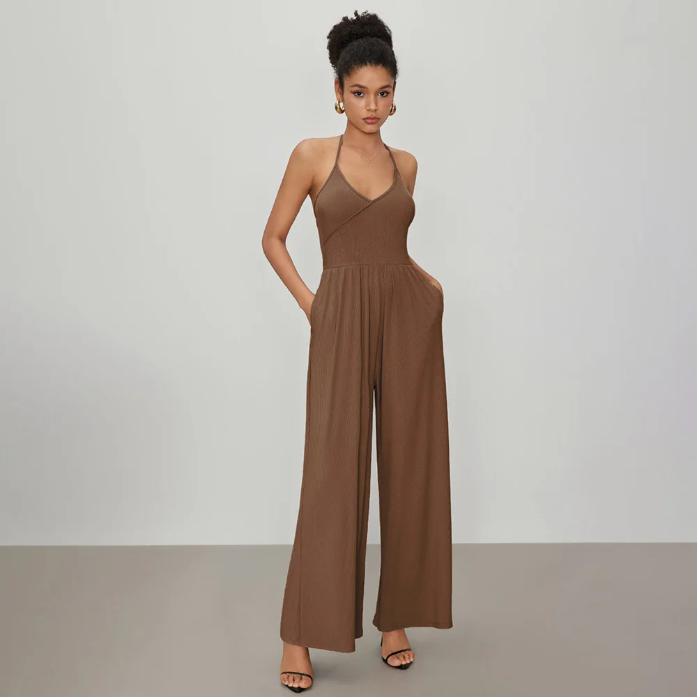 Ribbed Jumpsuit Women Sexy Halter V Neck Long Wide Leg Jumpsuits Pockets High Waist Loose Comfy Lounge Wear One Piece Overalls
Ribbed Jumpsuit Women Sexy Halter V Neck Long Wide Leg Jumpsuits Pockets High Waist Loose Comfy Lounge Wear One Piece Overalls