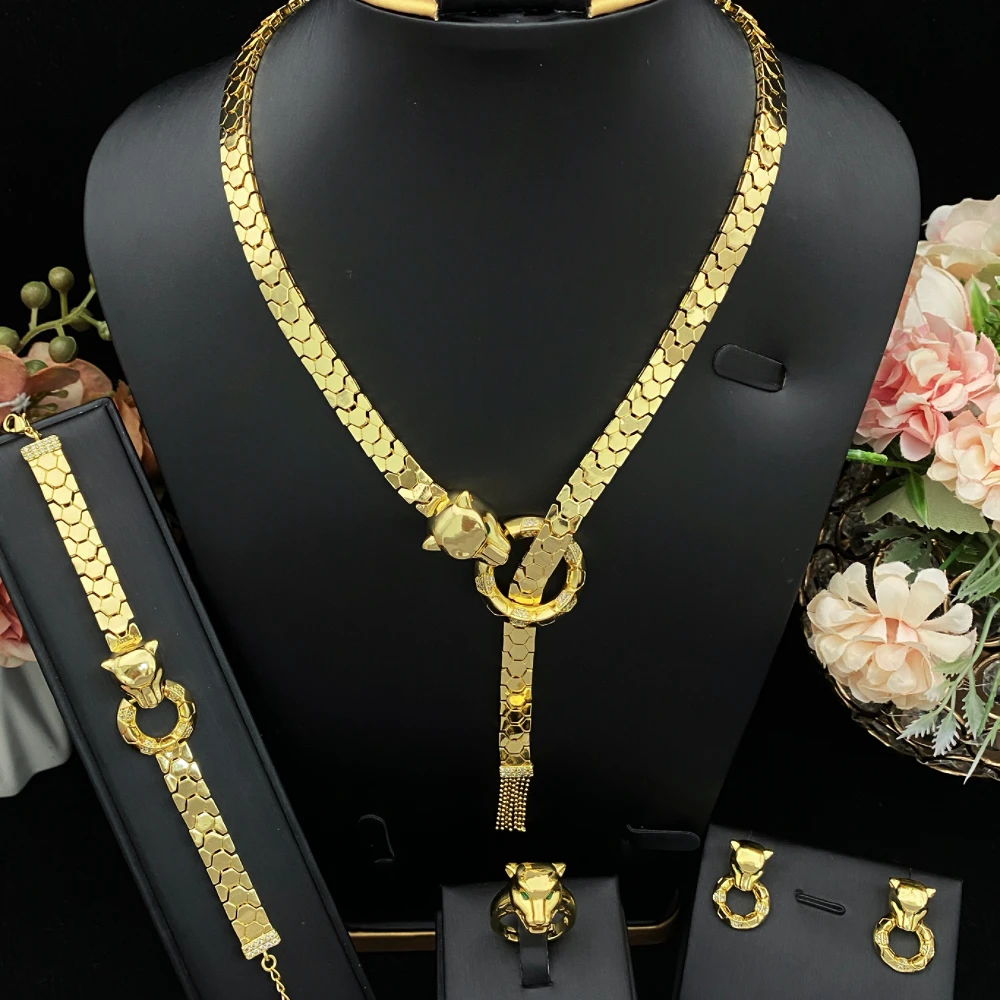 JRH, роскошный комплект ювелирных изделий из 4 предметов, позолоченная латунь, циркон, ожерелье, браслет, серьги, кольцо, подарки на день рождения для женщин 
JRH, роскошный комплект ювелирных изделий из 4 предметов, позолоченная латунь, циркон, ожерелье, браслет, серьги, кольцо, подарки на день рождения для женщин