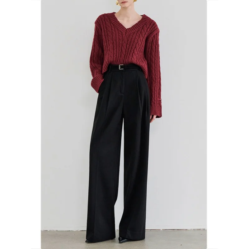 Black Wide-Leg Suit Pants Women's New Autumn and Winter Zipper High Waist Straight Pants Small Pendant Commuting Figure Flatteri
Black Wide-Leg Suit Pants Women's New Autumn and Winter Zipper High Waist Straight Pants Small Pendant Commuting Figure Flatteri