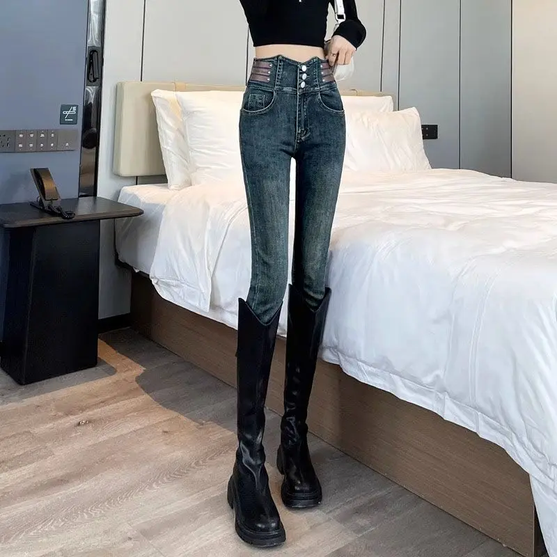 Fashionable High Waist Skinny Jeans Women's Tummy Control Slim Fit Denim Pencil Pants
Fashionable High Waist Skinny Jeans Women's Tummy Control Slim Fit Denim Pencil Pants