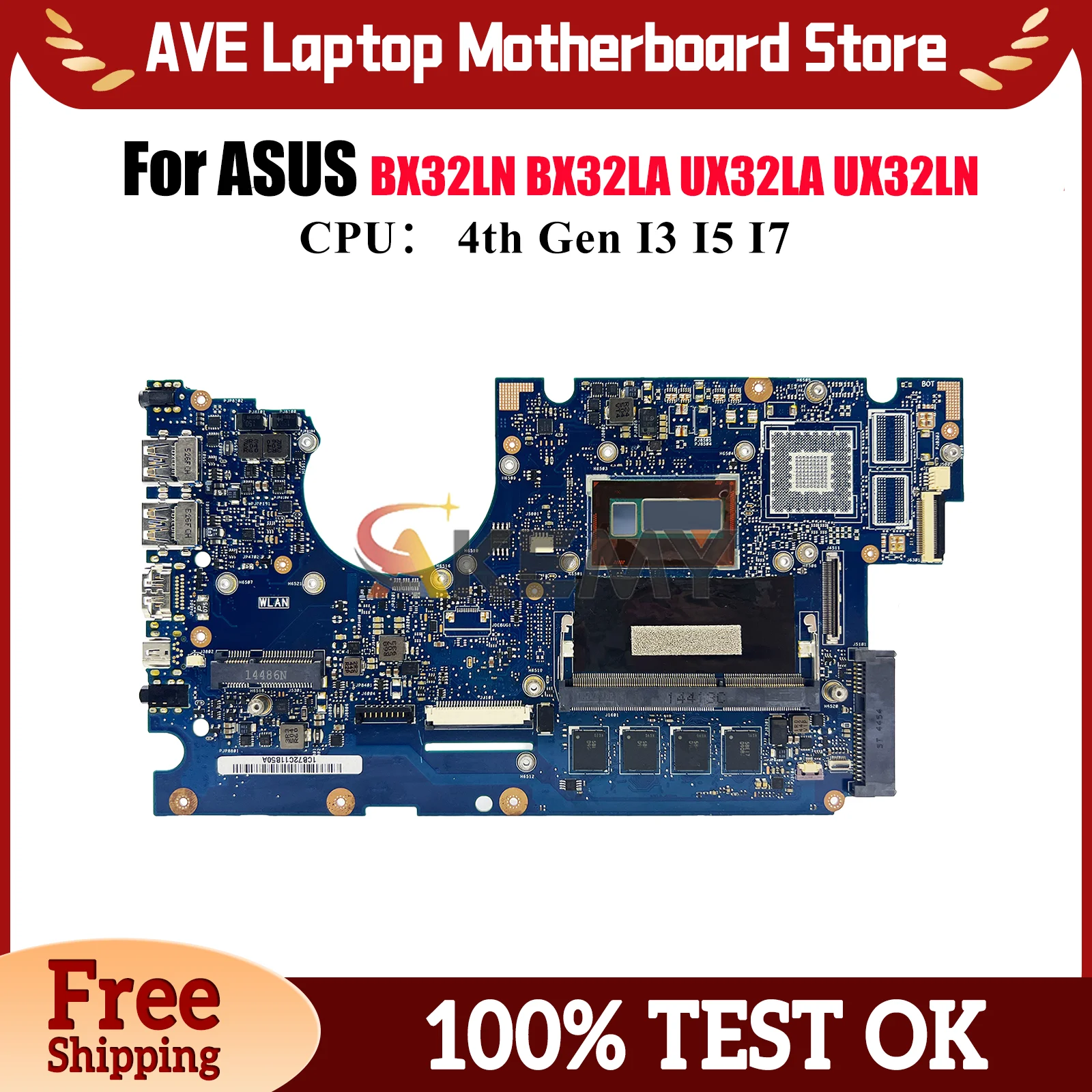 UX32LA Laptop Motherboard For ASUS ZenBook BX32LA UX32L BX32LN UX32LN UX32LA Notebook Mainboard With I3 I5 I7 CPU 100% tests OK
UX32LA Laptop Motherboard For ASUS ZenBook BX32LA UX32L BX32LN UX32LN UX32LA Notebook Mainboard With I3 I5 I7 CPU 100% tests OK