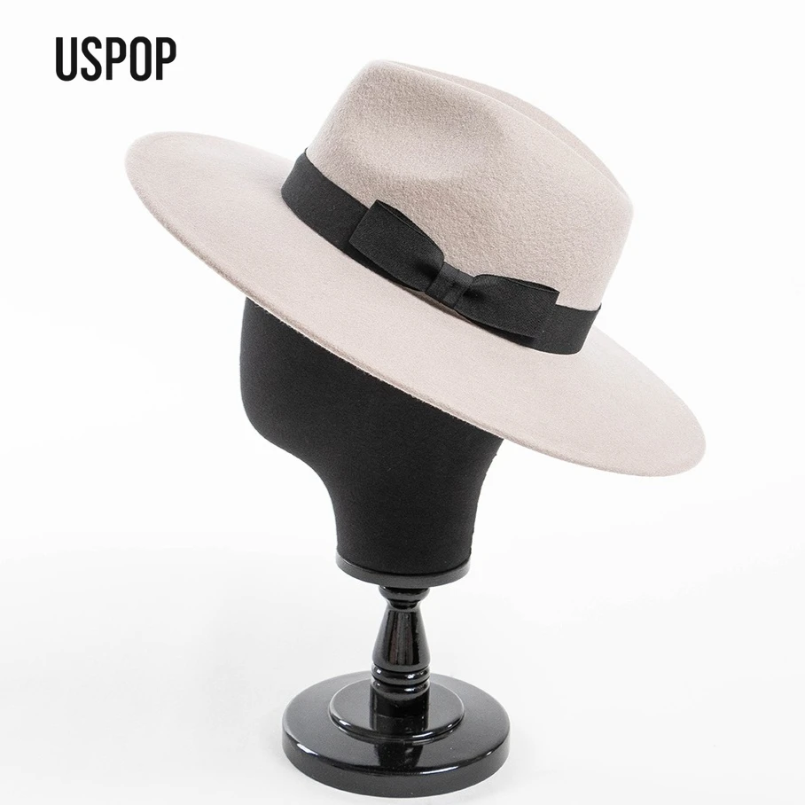 USPOP Unisex Fashion Wool Wide Brim Fedora Hat, Vintage Bow Jazz Hat for Autumn Winter, Adjustable 58cm Outdoor Felt Cap
USPOP Unisex Fashion Wool Wide Brim Fedora Hat, Vintage Bow Jazz Hat for Autumn Winter, Adjustable 58cm Outdoor Felt Cap