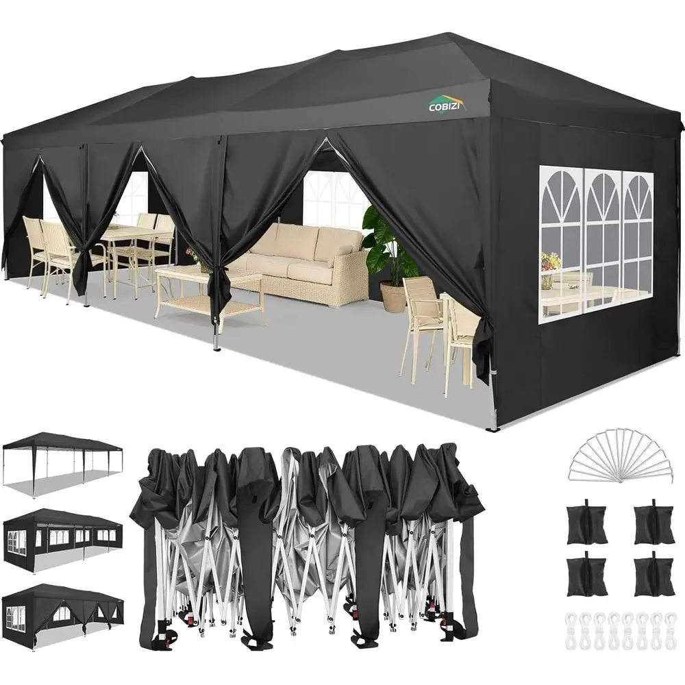 Canopy 10x30 Pop Canopy Tent with 8 Sidewalls Party Tents for Parties Wedding Backyard Waterproof Outdoor Commercial Event T
Canopy 10x30 Pop Canopy Tent with 8 Sidewalls Party Tents for Parties Wedding Backyard Waterproof Outdoor Commercial Event T
