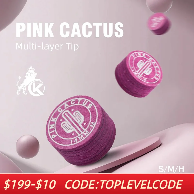PINK CACTUS Pink Pool Cue Tip, 11mm/ 14mm Tip Made of Multi-layer Pigskin with S / M / H for Pool and Snooker Accesso 
PINK CACTUS Pink Pool Cue Tip, 11mm/ 14mm Tip Made of Multi-layer Pigskin with S / M / H for Pool and Snooker Accesso