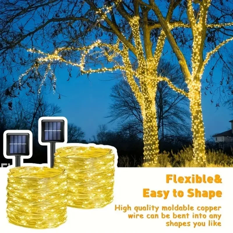 Outdoor LED Solar Fairy String Lights Waterproof Garden Decoration Garland 8Modes Copper Wire Light for Street Patio Wedding
Outdoor LED Solar Fairy String Lights Waterproof Garden Decoration Garland 8Modes Copper Wire Light for Street Patio Wedding