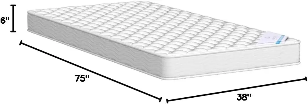6 Inch Twin Mattress - Medium Firm Innerspring Support with Tight Top - Memory Foam & Polyester Cover – Lightweight
6 Inch Twin Mattress - Medium Firm Innerspring Support with Tight Top - Memory Foam & Polyester Cover – Lightweight