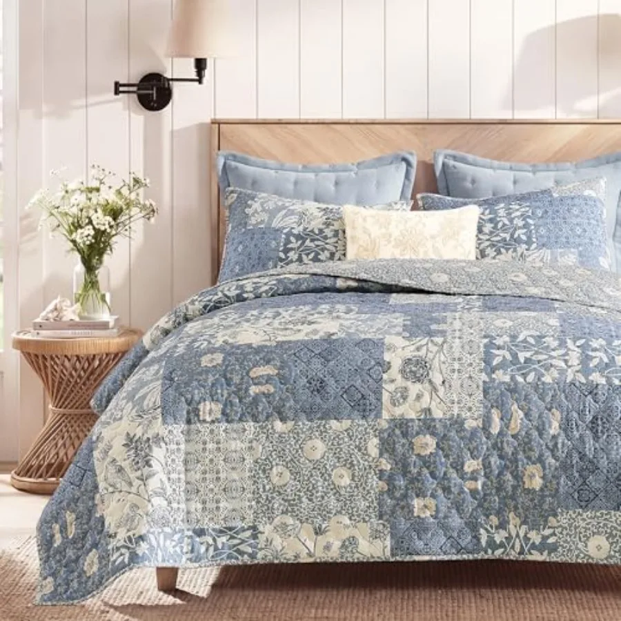 Quilt Set Size Patchwork Floral Quilt Sets Reversible Bedspread Lightweight and Breathable for All Seasons Soft Quilted Bedspre
Quilt Set Size Patchwork Floral Quilt Sets Reversible Bedspread Lightweight and Breathable for All Seasons Soft Quilted Bedspre