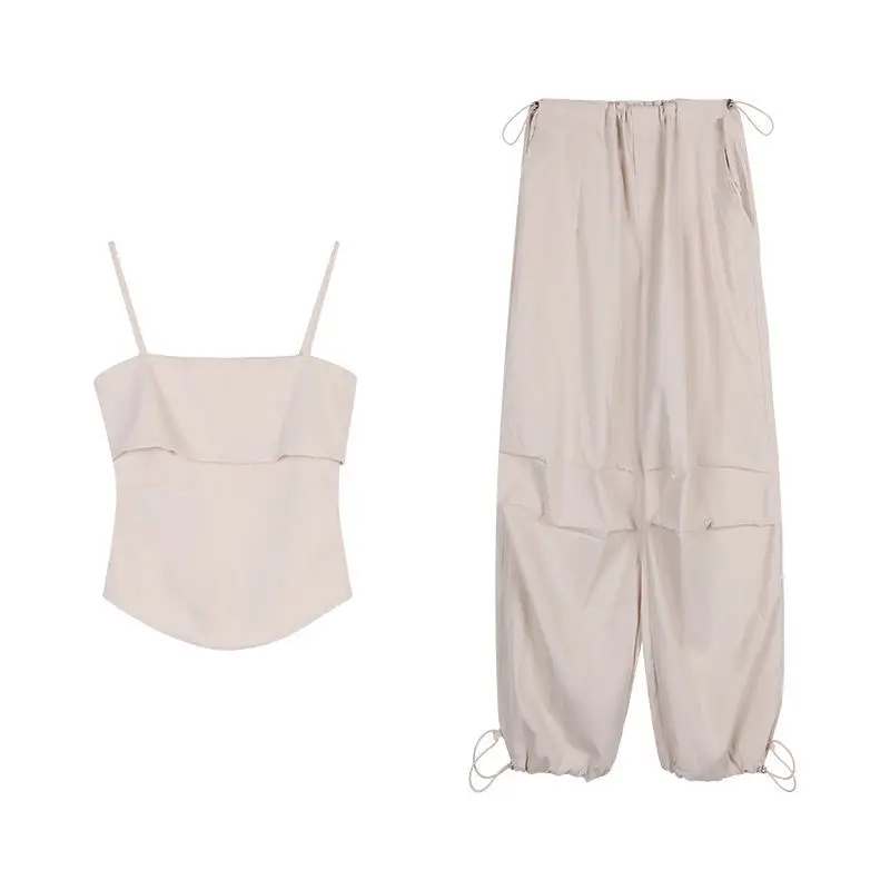 Fashion Suit, Strapless Tank Top, Women's Summer High Waist Slimming, Wide Leg Pants, Long Pants Two-Piece Set
Fashion Suit, Strapless Tank Top, Women's Summer High Waist Slimming, Wide Leg Pants, Long Pants Two-Piece Set