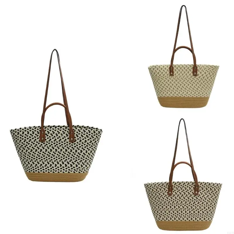 Womens Korean Fashion Woven Colorblock Handbag with Top Handle Large Capacity Beach Holiday Underarm Shoulder Bag Purse
Womens Korean Fashion Woven Colorblock Handbag with Top Handle Large Capacity Beach Holiday Underarm Shoulder Bag Purse