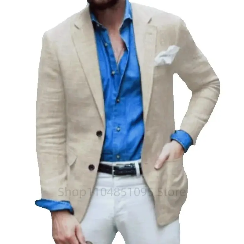 Casual Beige Linen Men Blazer Slim Fit Classic Summer Beach Prom Wedding Suit Jacket for Men Formal Business Thin Coat 1 Piece
Casual Beige Linen Men Blazer Slim Fit Classic Summer Beach Prom Wedding Suit Jacket for Men Formal Business Thin Coat 1 Piece