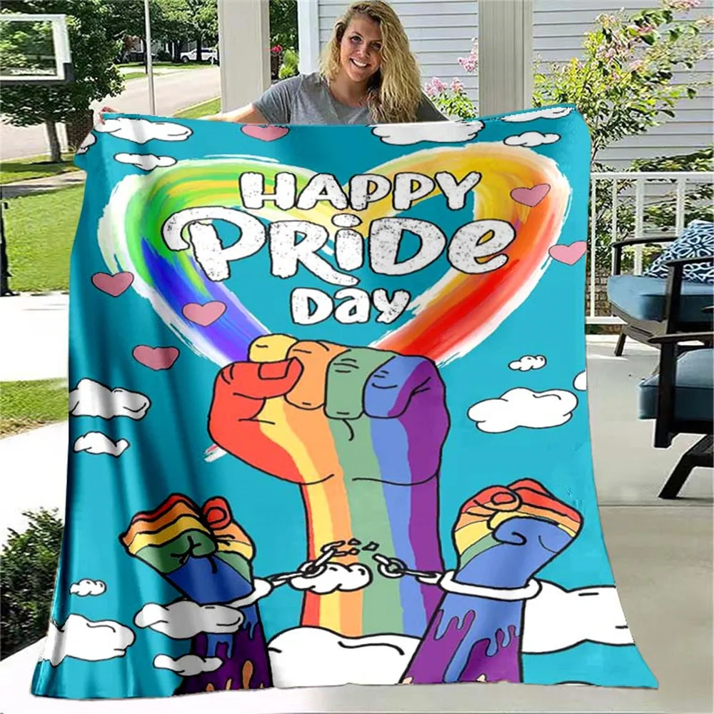 HX LGBT Blanket Happy Pride Day Striped Rainbow 3D Printed Gay Throw Blankets Plush Quilts Flannel Thin Blankets for Bed
HX LGBT Blanket Happy Pride Day Striped Rainbow 3D Printed Gay Throw Blankets Plush Quilts Flannel Thin Blankets for Bed
