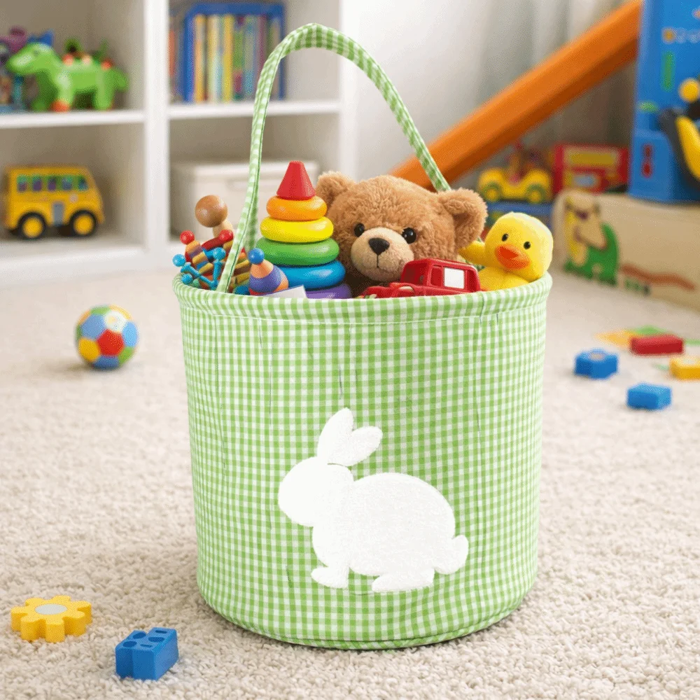 Cute Embroidery Easter Rabbit Basket Plaid Tote Style Easter Egg Hunt Basket Cloth Decorative Tote Plaid Basket Easter Egg Hunt
Cute Embroidery Easter Rabbit Basket Plaid Tote Style Easter Egg Hunt Basket Cloth Decorative Tote Plaid Basket Easter Egg Hunt