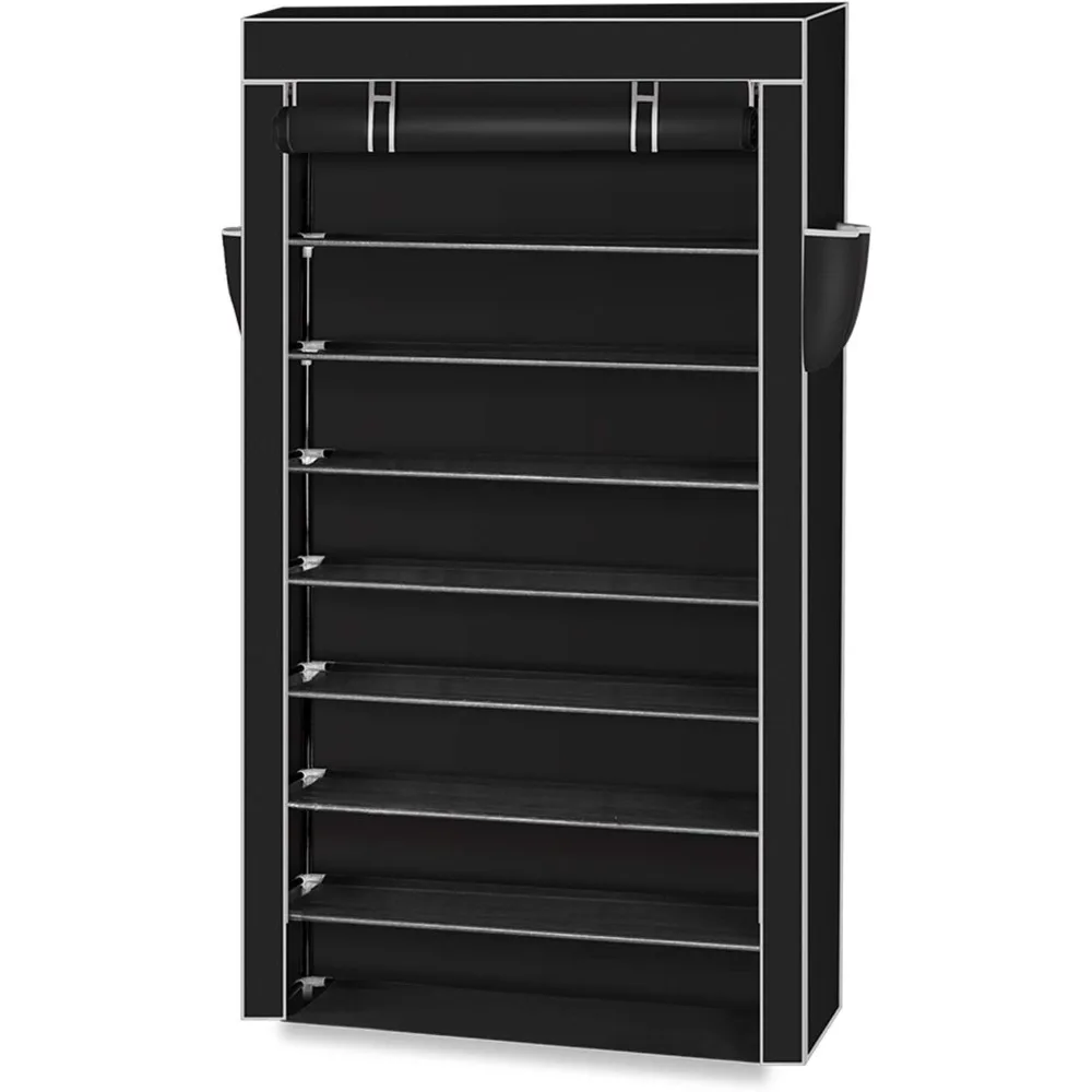10 Tier Shoe Rack with Dustproof Cover Shoe Shelf Storage Organizer, Widen Shoe Storage Shelf for 40-45 Pairs of Shoes (Black)
10 Tier Shoe Rack with Dustproof Cover Shoe Shelf Storage Organizer, Widen Shoe Storage Shelf for 40-45 Pairs of Shoes (Black)
