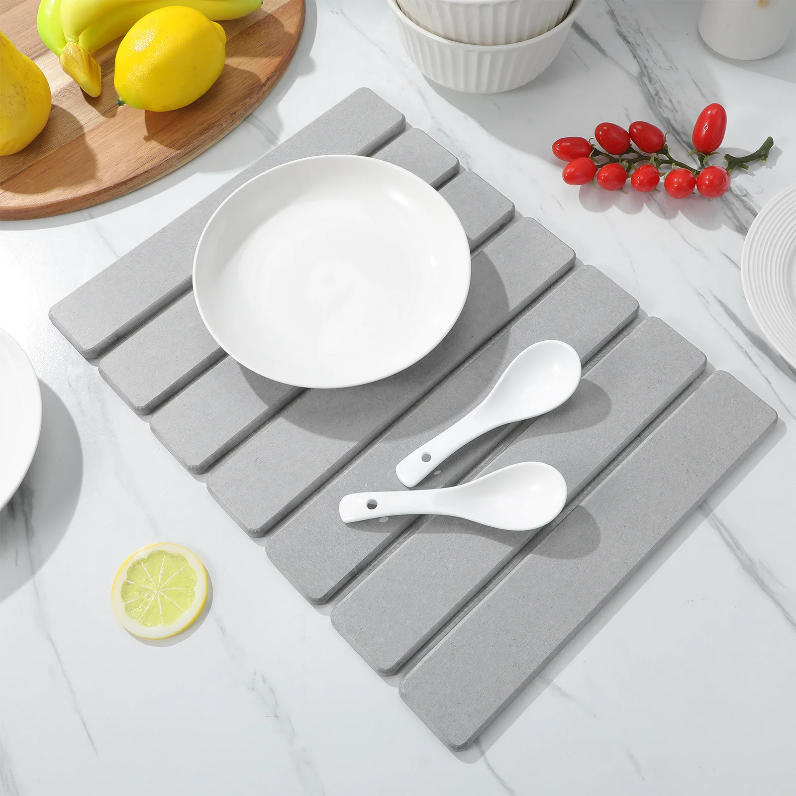 Drying Mat for Kitchen Countertop Diatomite Foldable Dish Drainer Pad Quick Absorption Heat Resistant Surface Plate Bowl Drying
Drying Mat for Kitchen Countertop Diatomite Foldable Dish Drainer Pad Quick Absorption Heat Resistant Surface Plate Bowl Drying