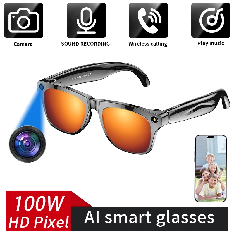 LIGE AI Smart Glasses 100W Camera HD Record Videos Glasses Intelligent Translation Bluetooth Call Music Playback Sunglasses LED 
LIGE AI Smart Glasses 100W Camera HD Record Videos Glasses Intelligent Translation Bluetooth Call Music Playback Sunglasses LED