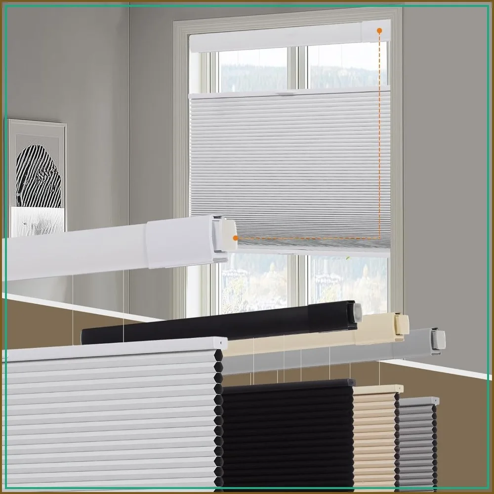 No Tools No Drill Blackout Cellular Shades for Windows Cordless Top Down Bottom Up Honeycomb Blinds, Easy to Install, White, 34.5" W x 64" H
No Tools No Drill Blackout Cellular Shades for Windows Cordless Top Down Bottom Up Honeycomb Blinds, Easy to Install, White, 34.5" W x 64" H
