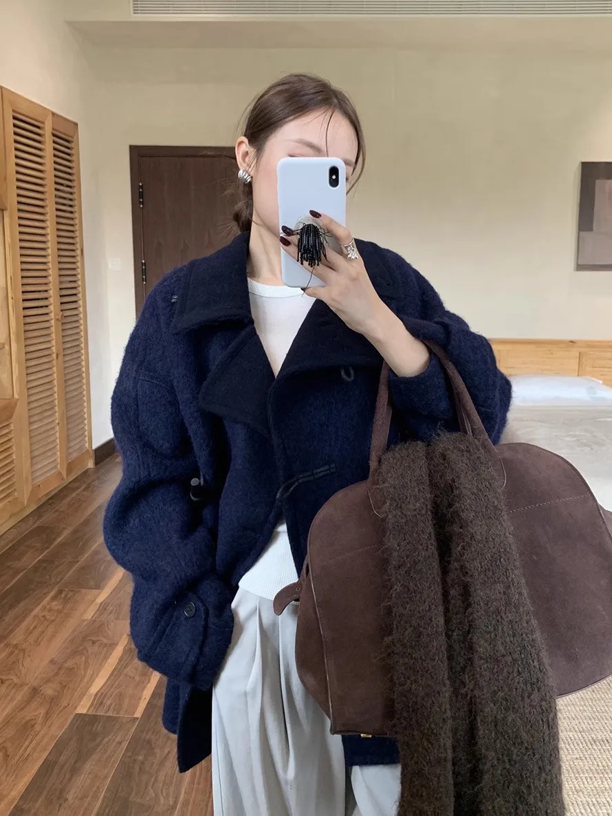 mat Wooden Button Camel Hair Coat Women's Sle Commute Loose Fit Woolen Thiened Mid-Length Pure Color Jaet
mat Wooden Button Camel Hair Coat Women's Sle Commute Loose Fit Woolen Thiened Mid-Length Pure Color Jaet