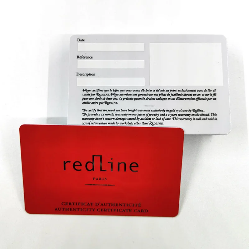 Custom Design Logo Standard Glossy Matt Frosted Plastic Certificate Card Warranty Card
Custom Design Logo Standard Glossy Matt Frosted Plastic Certificate Card Warranty Card