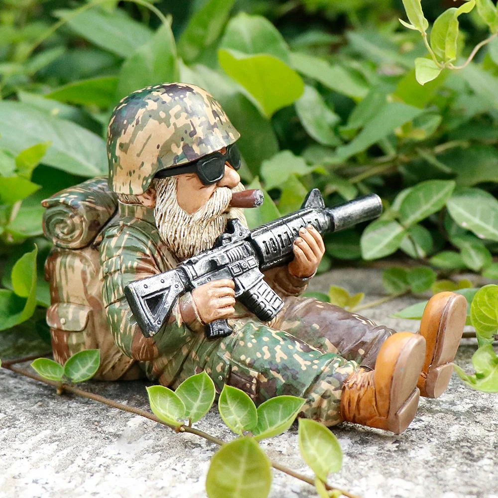 Military-Style Resin Gnome Garden Ornaments Camouflage & Rifle Detail Hand-Painted Art Outdoor Garden Decor Figurines
Military-Style Resin Gnome Garden Ornaments Camouflage & Rifle Detail Hand-Painted Art Outdoor Garden Decor Figurines