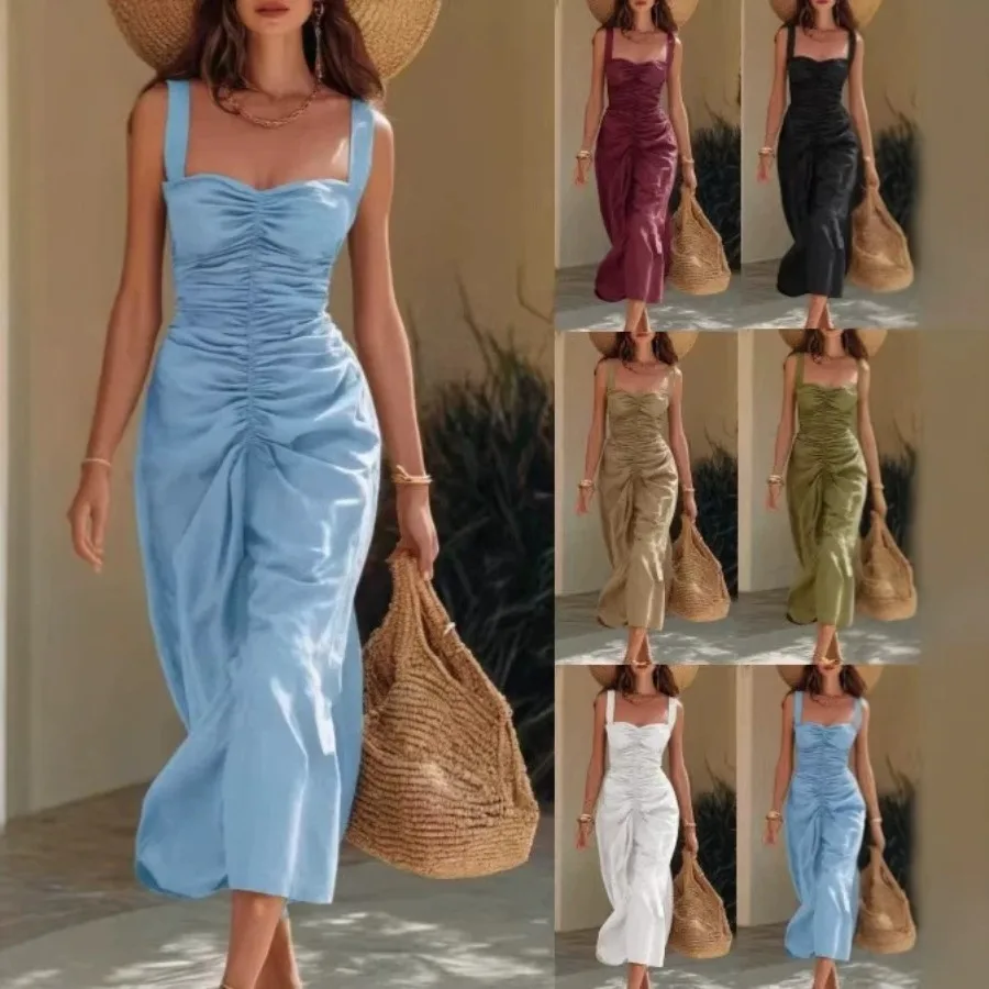 2026 's new products linen and linen elegant holiday style wide shoulder straps ruffled mid-length dress
2026 's new products linen and linen elegant holiday style wide shoulder straps ruffled mid-length dress