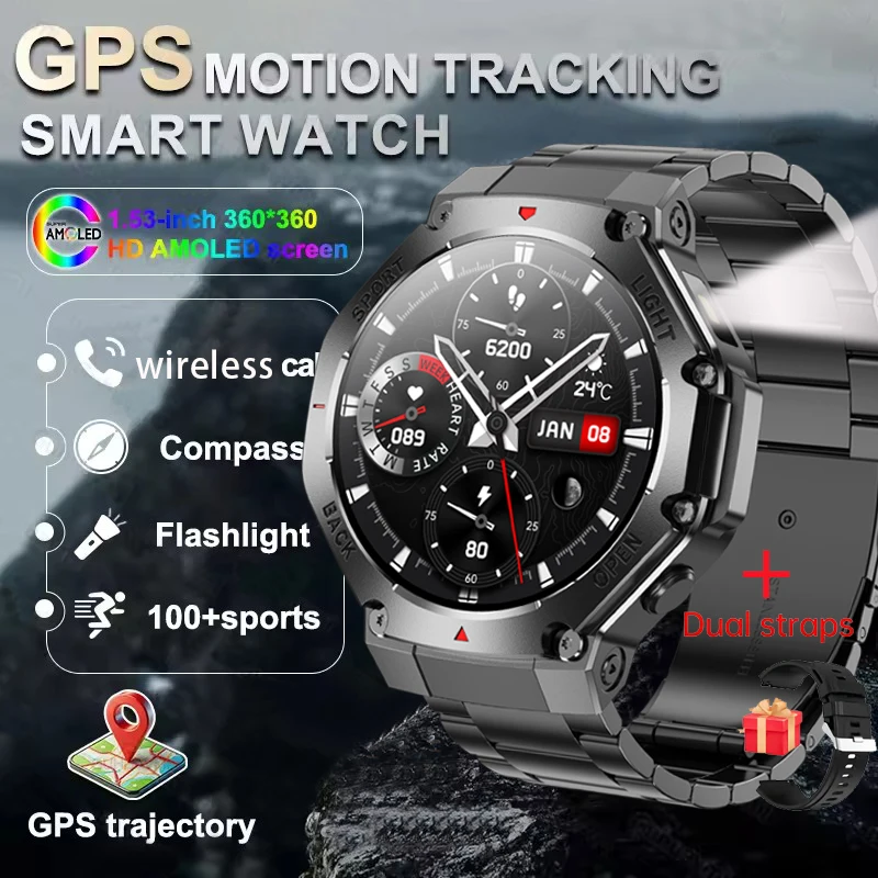 2026 New Men Sports Smart Watch GPS AMOLED Heart Rate Monitoring LED Flashlight NFC Bluetooth Call Waterproof Smartwatches Men
2026 New Men Sports Smart Watch GPS AMOLED Heart Rate Monitoring LED Flashlight NFC Bluetooth Call Waterproof Smartwatches Men