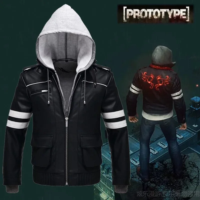Alex Mercer Cosplay Costume Prototype Black Red Hooded Biker Jacket Faux Leather Moto Coat Harness Belt Set For Men Halloween
Alex Mercer Cosplay Costume Prototype Black Red Hooded Biker Jacket Faux Leather Moto Coat Harness Belt Set For Men Halloween